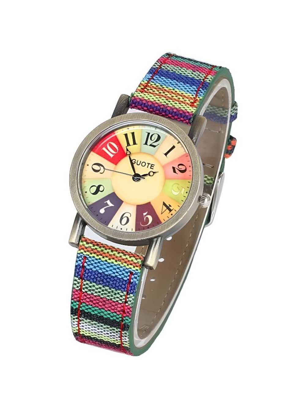 Multi Color Rainbow Pattern Watches, Quirky Boho Hippie Watch, Wonderful Watches